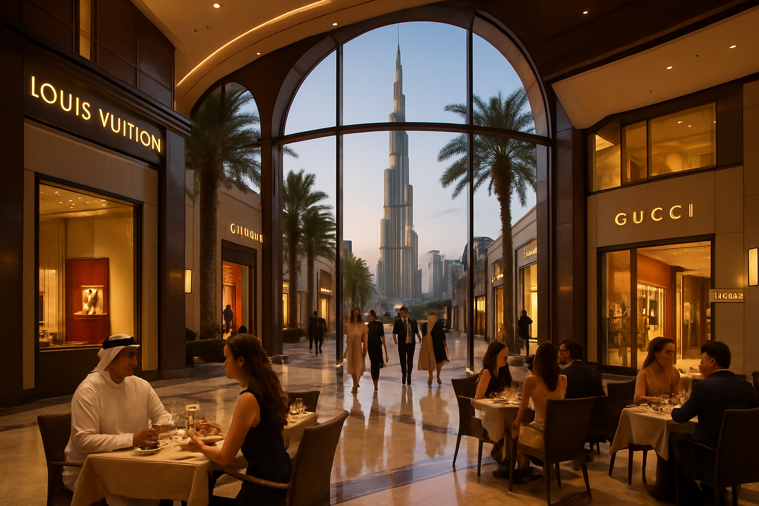 Luxury shopping and dining in Dubai